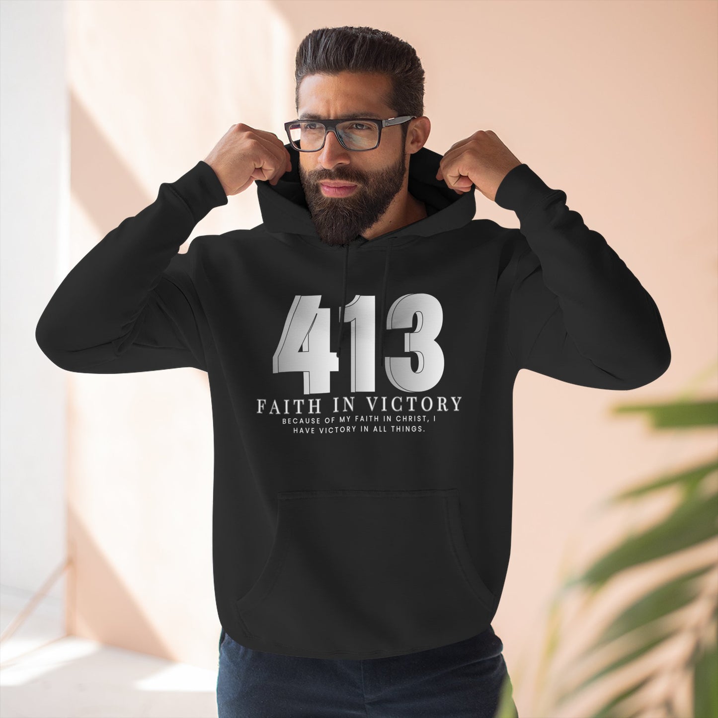413 Faith in Victory Hoodie/Inspirational Christian Pullover
