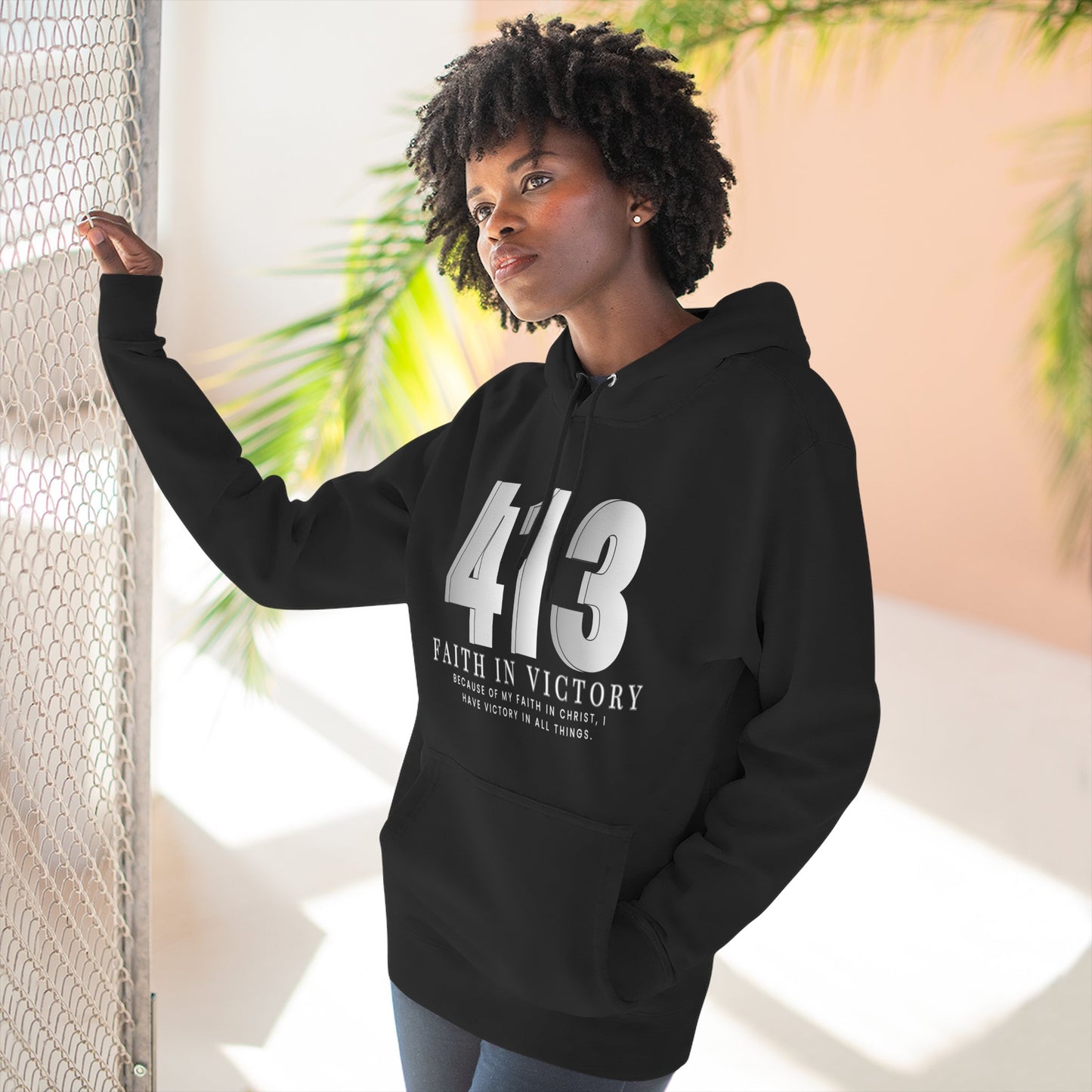 413 Faith in Victory Hoodie/Inspirational Christian Pullover